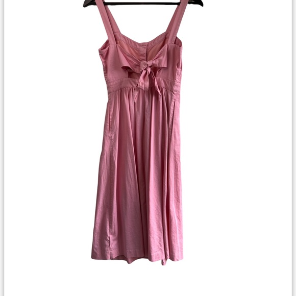 Madewell Pink Fleur Bow Back Midi Dress - Picture 3 of 9